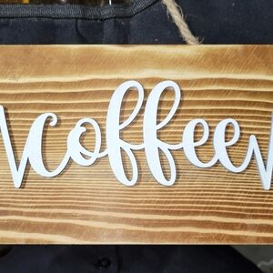 Wooden Coffee Heart Sign